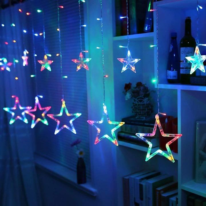 Star Shape Curtain String LED Lights